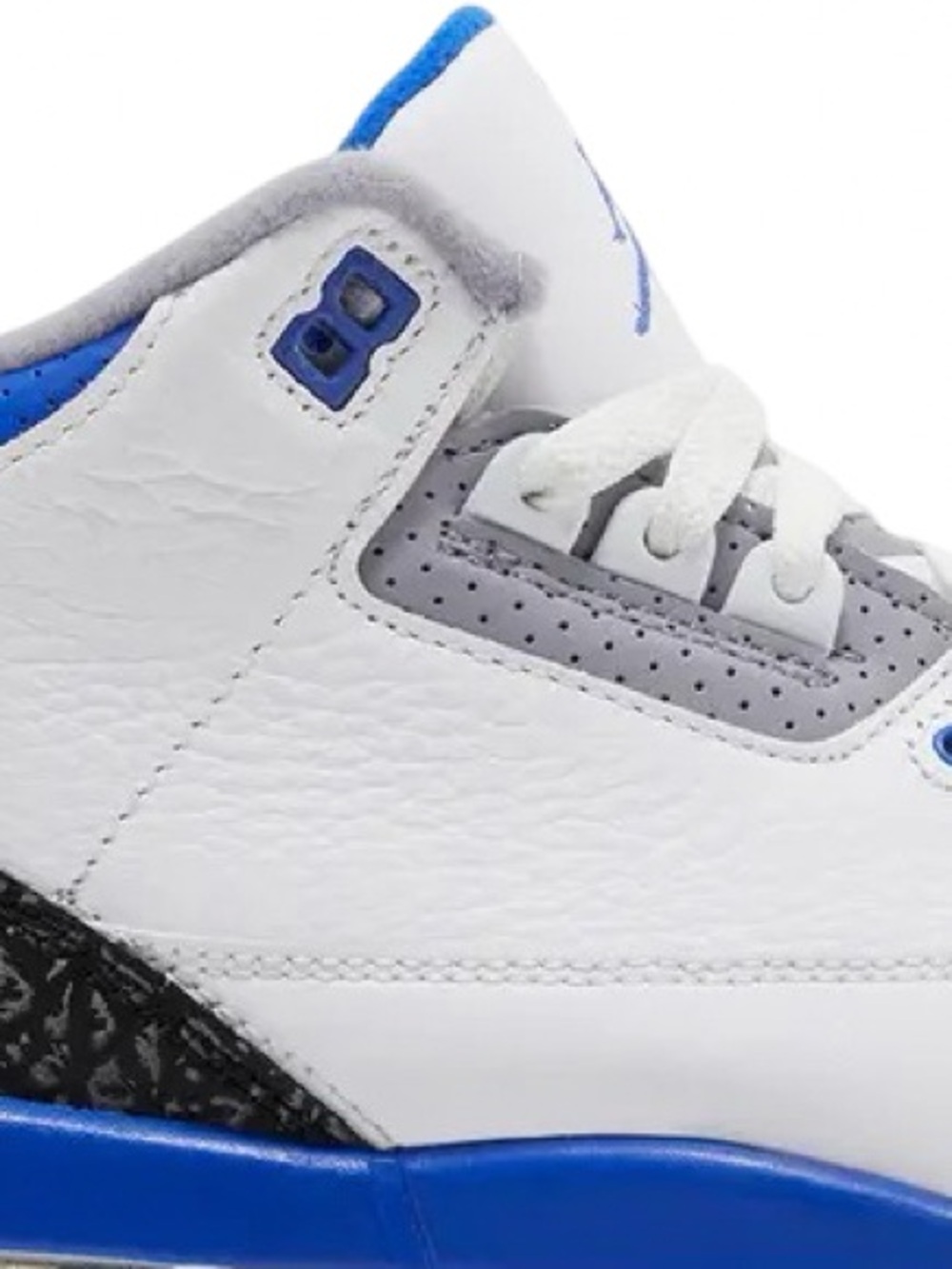 Nike Air Jordan 3 Retro Racer Blue White Blue Elephant Print Sneakers Men’s 8.5 - Picture 4 of 7